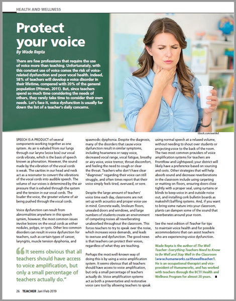 Wade Repta Pens a Two-part Feature on Voice for Teacher Magazine