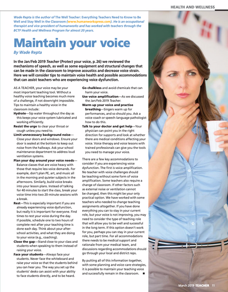Part 2 of a Two-part Feature on Voice Now Available in Teacher Magazine