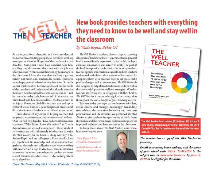Repta's The Well Teacher Featured in the NSTU's The Teacher Magazine